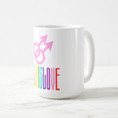 Liebe ist Liebe Pride Rainbow Flag Text farbig Kaffeetasse (VorderseiteRechts)