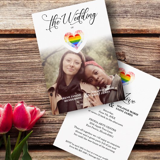 Liebe ist Liebe Pride Rainbow LGBT Foto Einladung