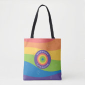 Liebe ist Liebe Pride Regenbogen mit Herzen Tasche (Vorderseite)