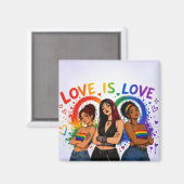 Liebe ist Liebe Pride Square Magnet (Vorderseite/Rückseite)