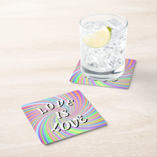 Liebe ist Liebe Pride Square Papier Untersetzer (Vor Ort)