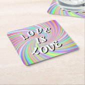 Liebe ist Liebe Pride Square Papier Untersetzer (angewinkelt)