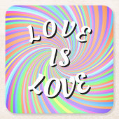 Liebe ist Liebe Pride Square Papier Untersetzer (Vorderseite)