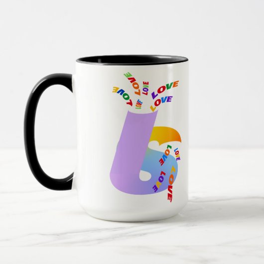 Liebe ist Liebe Pride-Typografie-Kunst Tasse (Links)