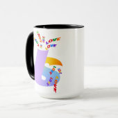 Liebe ist Liebe Pride-Typografie-Kunst Tasse (Vorderseite Links)