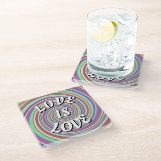 Liebe ist Liebe Prix Glass Untersetzer (Schrägansicht)