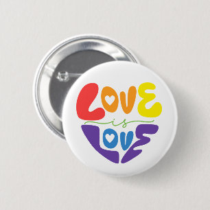 Liebe ist Liebe Prix - Heart Shaped Rainbow LGBTQ+ Button