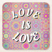 Liebe ist Liebe Prix Square Paper Untersetzer (Vorderseite)