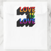 Liebe ist Liebe Quadratischer Aufkleber (Tasche)