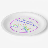 Liebe ist Liebe Rainbow Ballon Hunde Pappteller (Schrägansicht)