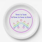 Liebe ist Liebe Rainbow Ballon Hunde Pappteller (Vorderseite)