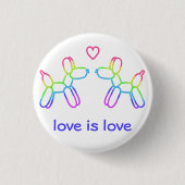 Liebe ist Liebe Rainbow Balloon Dogbutton Button (Vorderseite)