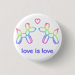 Liebe ist Liebe Rainbow Balloon Dogbutton Button