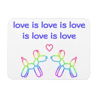 Liebe ist Liebe Rainbow Balloon Dogs Card Magnet