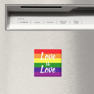 Liebe ist Liebe Rainbow Colors LGBTQ Pride Magnet