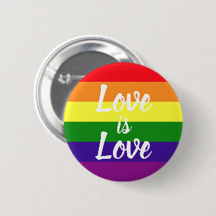 Liebe ist Liebe Rainbow Colors LGBTQ Prix Button