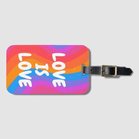 LIEBE IST LIEBE RAINBOW Farbenfroh Cool & Spaß Str Gepäckanhänger (Vorderseite (Horizontal))