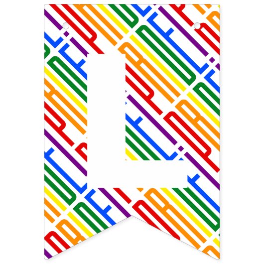 Liebe ist Liebe Rainbow Flag Typografie Gay Party Wimpelkette (Dritte Fahne)