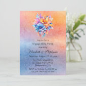 Liebe ist Liebe Rainbow Floral Engagement Party Einladung (Stehend Vorderseite)