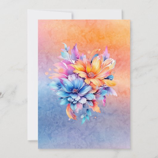 Liebe ist Liebe Rainbow Floral Wedding Couple Dusc Einladung (Rückseite)