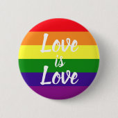 Liebe ist Liebe Rainbow Gay Pride Button (Vorderseite)