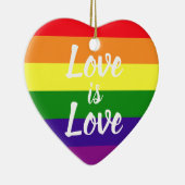 Liebe ist Liebe Rainbow Gay Pride Keramik Ornament (Rechts)