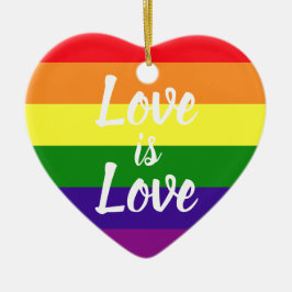 Liebe ist Liebe Rainbow Gay Pride Keramik Ornament