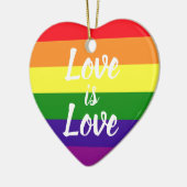 Liebe ist Liebe Rainbow Gay Pride Keramik Ornament (Links)