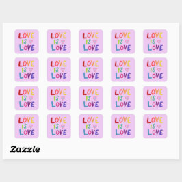 LIEBE IST LIEBE Rainbow Handlettern Set von Quadratischer Aufkleber