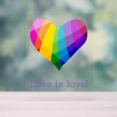 Liebe ist Liebe! Rainbow Heart Acrylschild (Neutral)