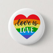 Liebe ist Liebe Rainbow Heart Button (Vorderseite)
