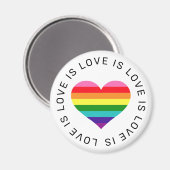 Liebe ist Liebe Rainbow Heart Gay Pride Magnet (Vorderseite/Rückseite)