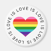 Liebe ist Liebe Rainbow Heart Gay Pride Magnet (Vorne)