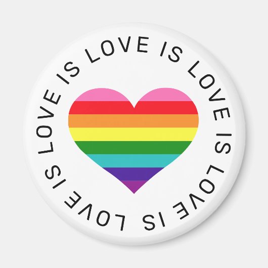 Liebe ist Liebe Rainbow Heart Gay Pride Magnet (Vorne)