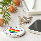 Liebe ist Liebe Rainbow Heart Gay Pride Schlüsselanhänger (Seite)