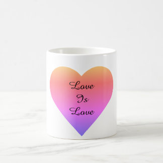 Liebe ist Liebe Rainbow Heart Kaffee Tasse