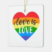 Liebe ist Liebe Rainbow Heart Keramikornament (Links)