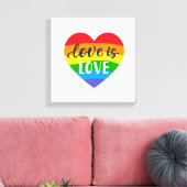 Liebe ist Liebe Rainbow Heart Leinwanddruck (Insitu (Wohnzimmer))