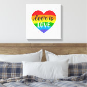 Liebe ist Liebe Rainbow Heart Leinwanddruck (Insitu (Schlafzimmer))