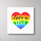 Liebe ist Liebe Rainbow Heart Leinwanddruck (Vorderseite)