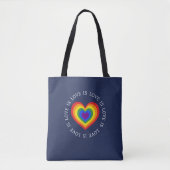 Liebe ist Liebe Rainbow Heart LGBTQ Pride Navy Blu Tasche (Vorderseite)