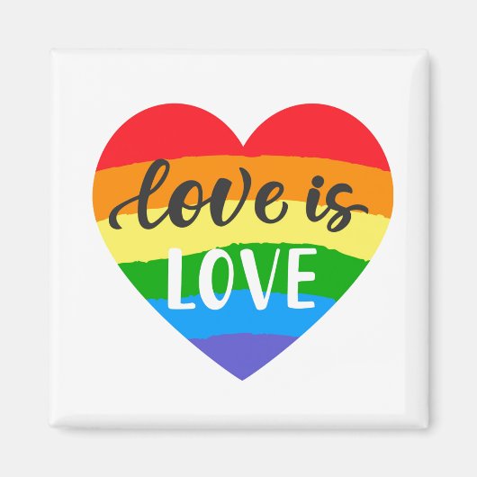 Liebe ist Liebe Rainbow Heart Magnet (Vorne)