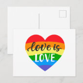 Liebe ist Liebe Rainbow Heart Postkarte (Vorne/Hinten)