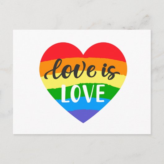 Liebe ist Liebe Rainbow Heart Postkarte (Vorderseite)