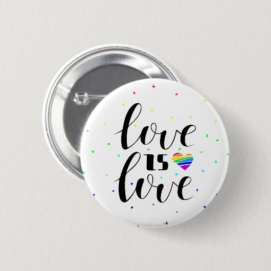 Liebe ist Liebe | Rainbow Hearts Button (Vorne & Hinten)