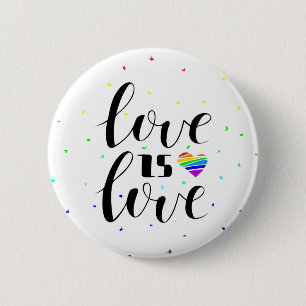 Liebe ist Liebe Rainbow Hearts Button