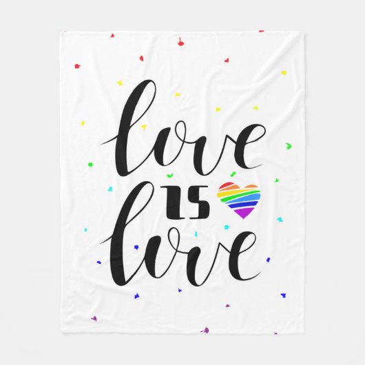 Liebe ist Liebe| Rainbow Hearts Fleecedecke (Vorderseite)