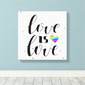 Liebe ist Liebe | Rainbow Hearts Leinwanddruck (Insitu (Holzboden))