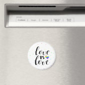 Liebe ist Liebe | Rainbow Hearts Magnet (In Situ (Geschirrspüler))