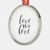 Liebe ist Liebe | Rainbow Hearts Ornament Aus Metall (Links)